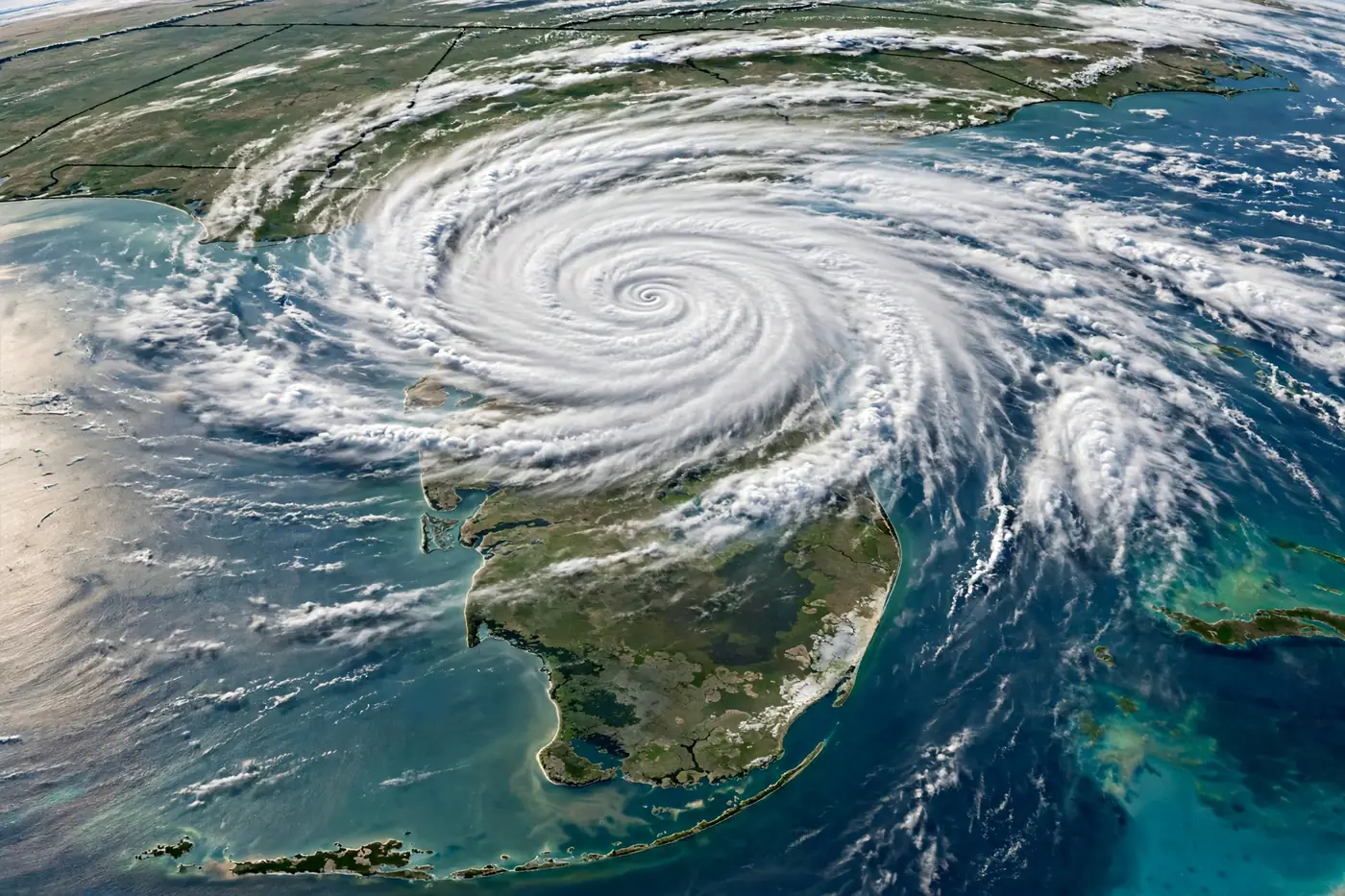Hurricane swirl over Florida peninsula