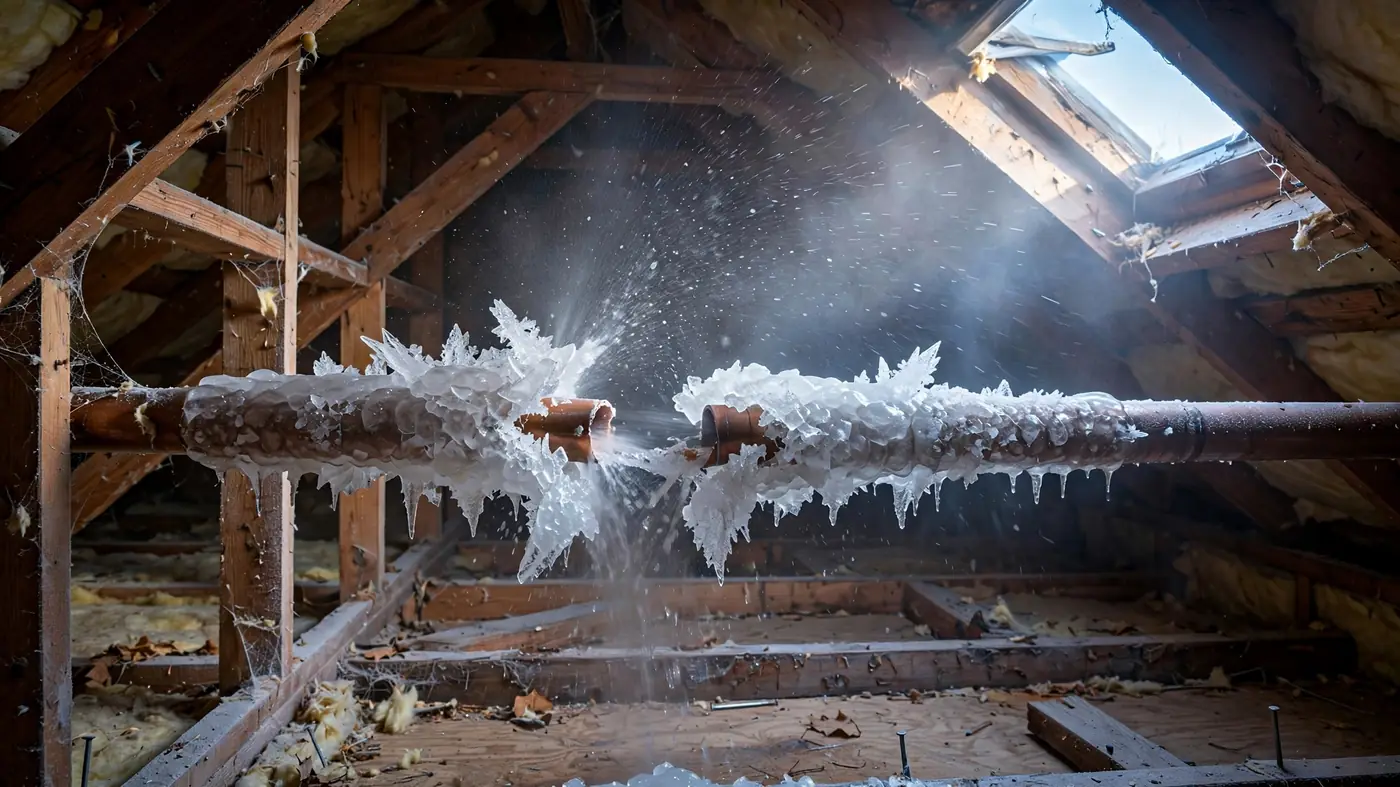 Burst pipe water damage