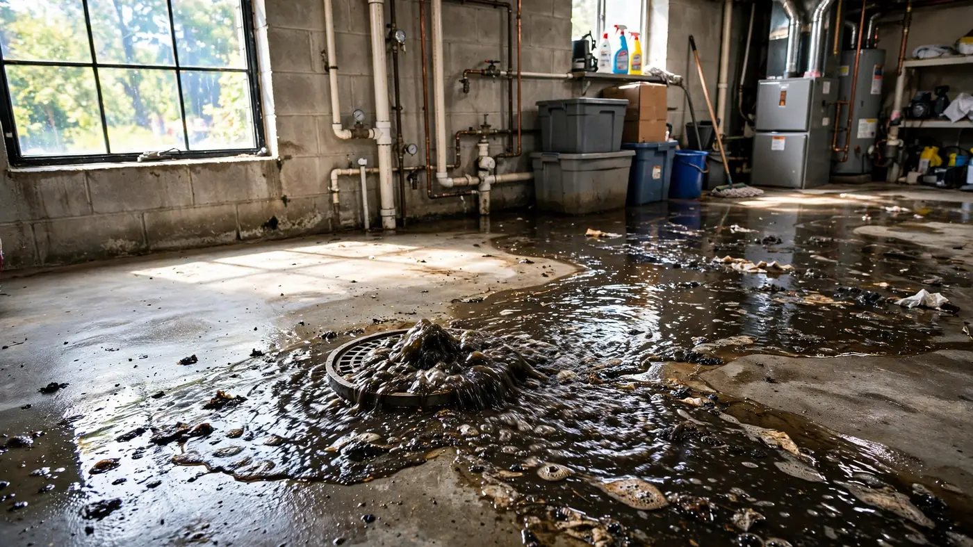 Sewage backup cleanup